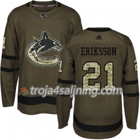 Vancouver Canucks tröja Loui Eriksson 21 Adidas 2017-2018 Camo Grön Authentic - NHL Tröjor Herr